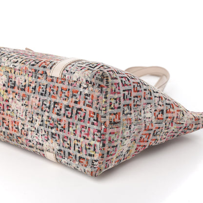 Fendi Zucchino Vitello Floral Forever Shopper Tote Rosa Papaya Rosa Confetto 8 of 9