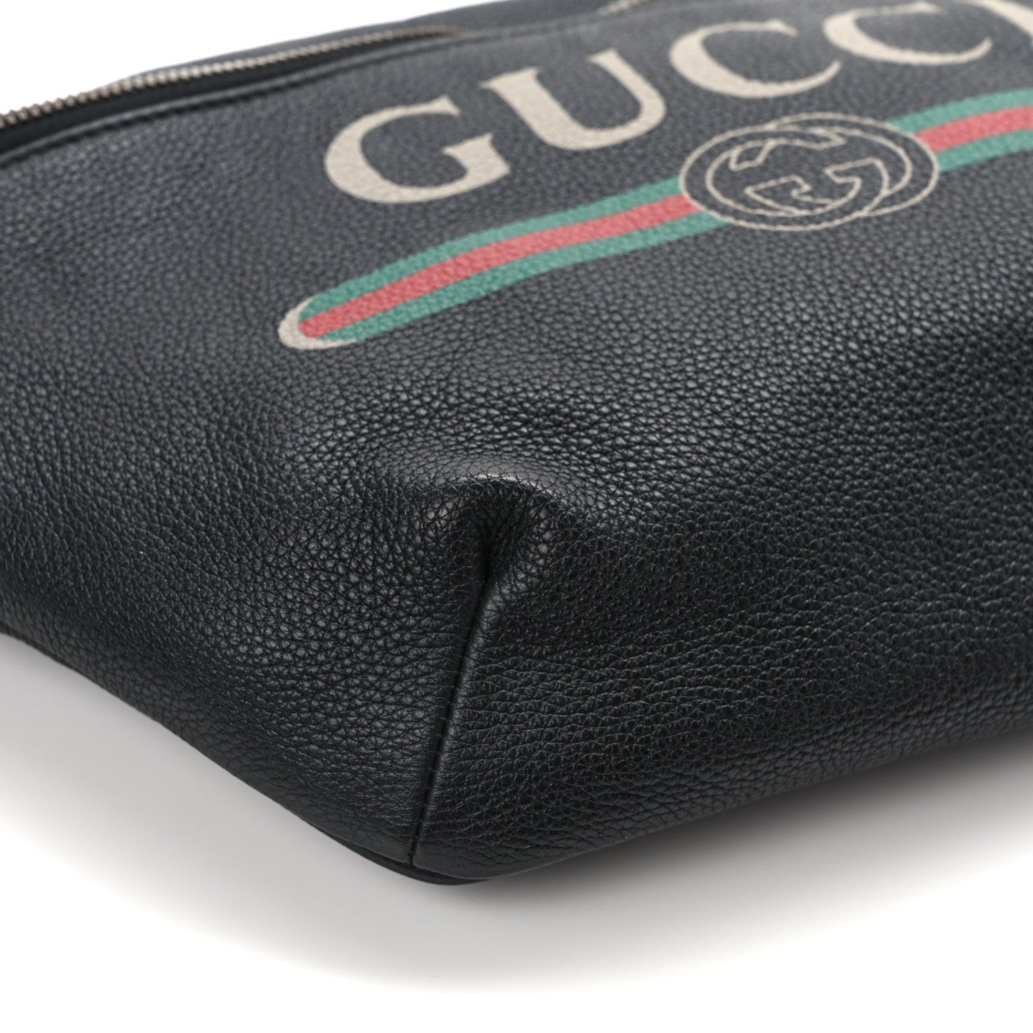 Gucci Grained Calfskin Logo Belt Bag Black 11 of 12