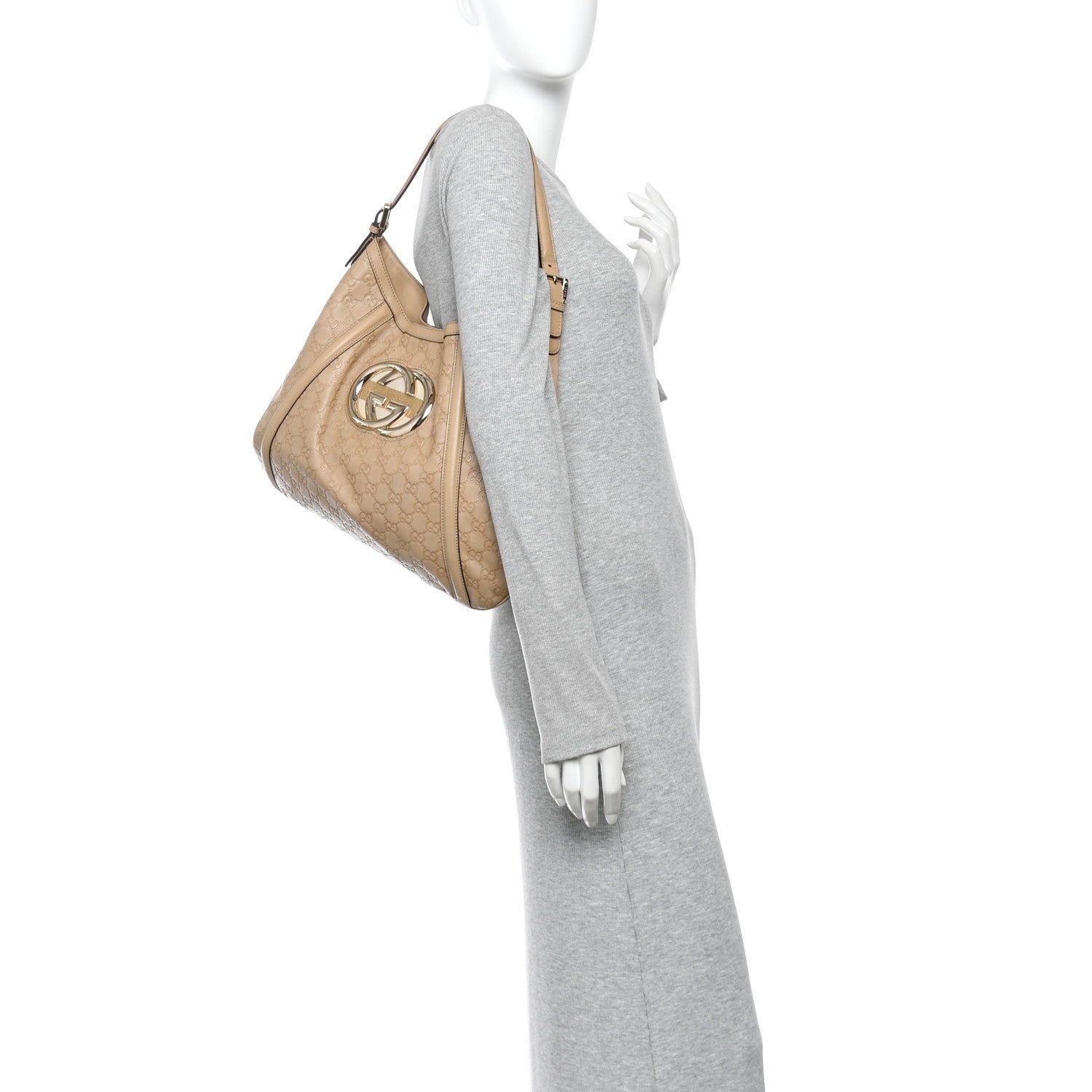 Gucci Guccissima Medium Britt Tote Beige 2 of 11