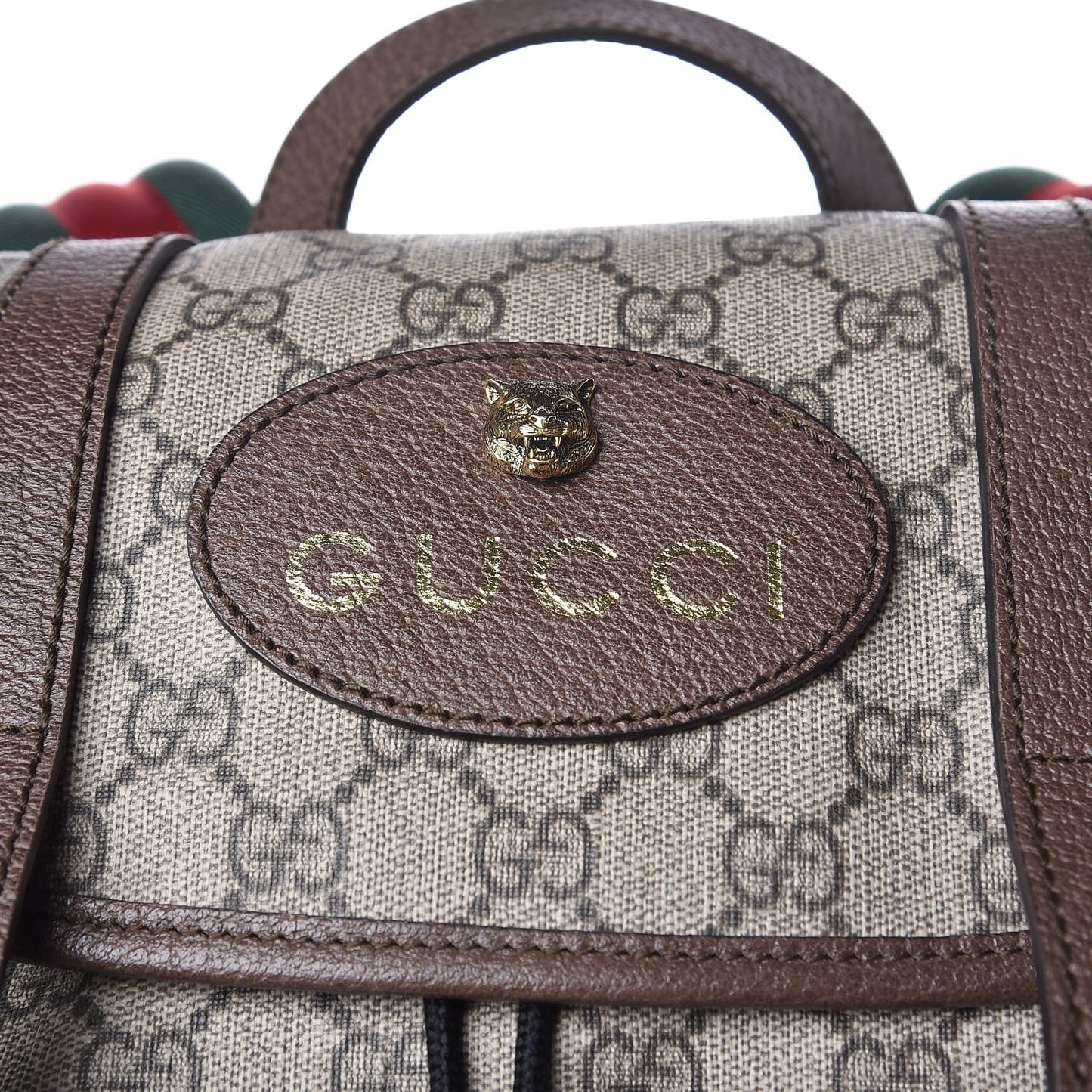 Soft GG Supreme Monogram Neo Vintage Double Buckle Backpack Beige New Acero Crop