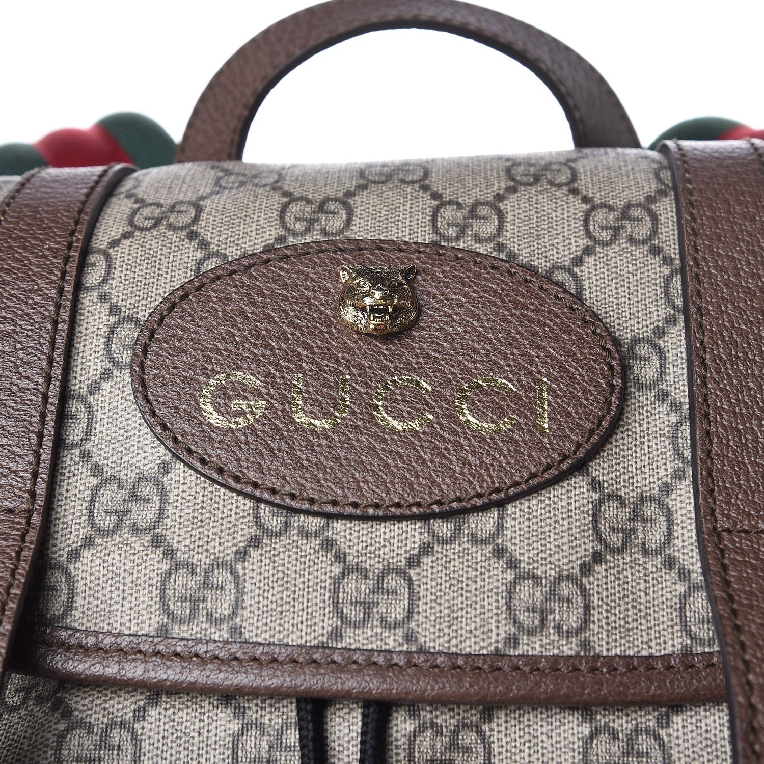 Gucci Soft GG Supreme Monogram Neo Vintage Double Buckle Backpack Beige New Acero Crop 9 of 9