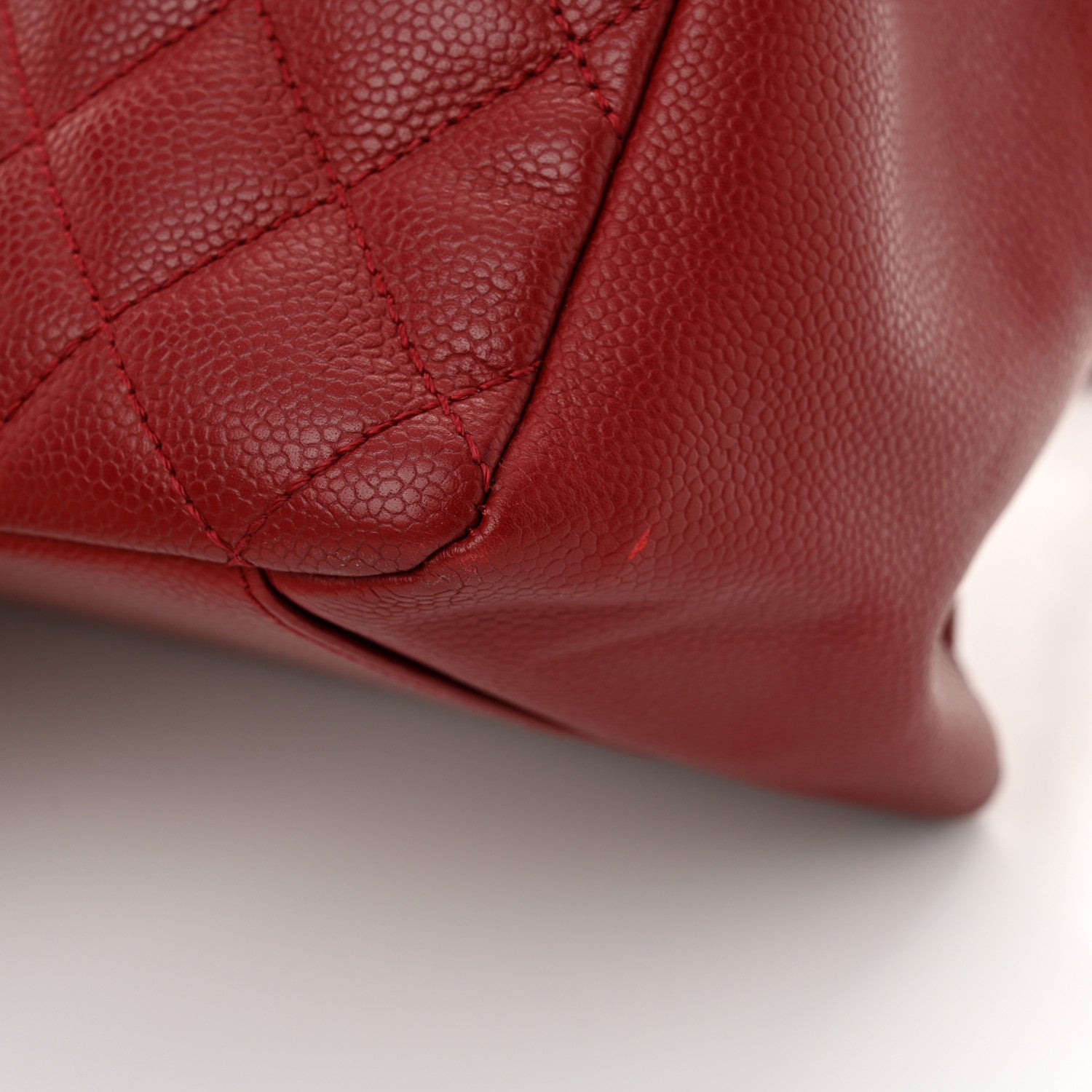 Chanel Caviar Quilted Grand Shopping Tote GST Red 17 of 17