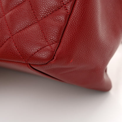 Chanel Caviar Quilted Grand Shopping Tote GST Red 17 of 17