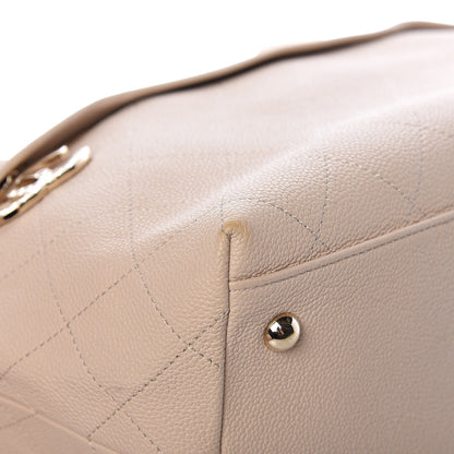 Chanel Crumpled Grained Calfskin Zip and Carry Shopping Tote Beige 8 of 12