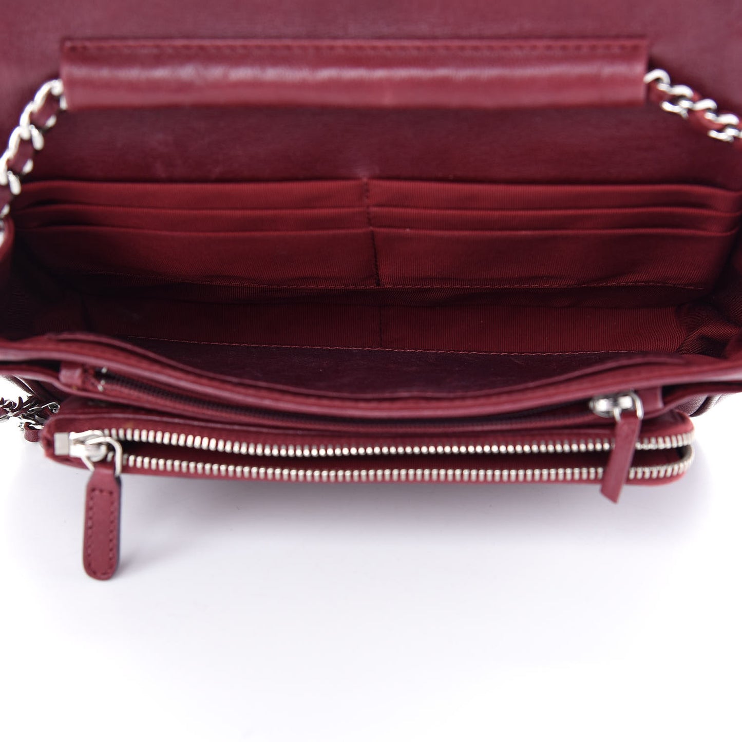 Lambskin Quilted Single Flap Red