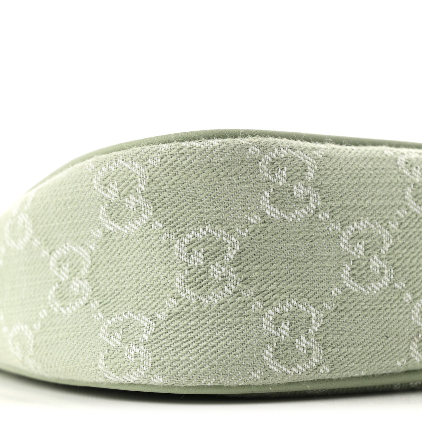 Denim GG Monogram Calfskin Small Shoulder Bag Pale Green