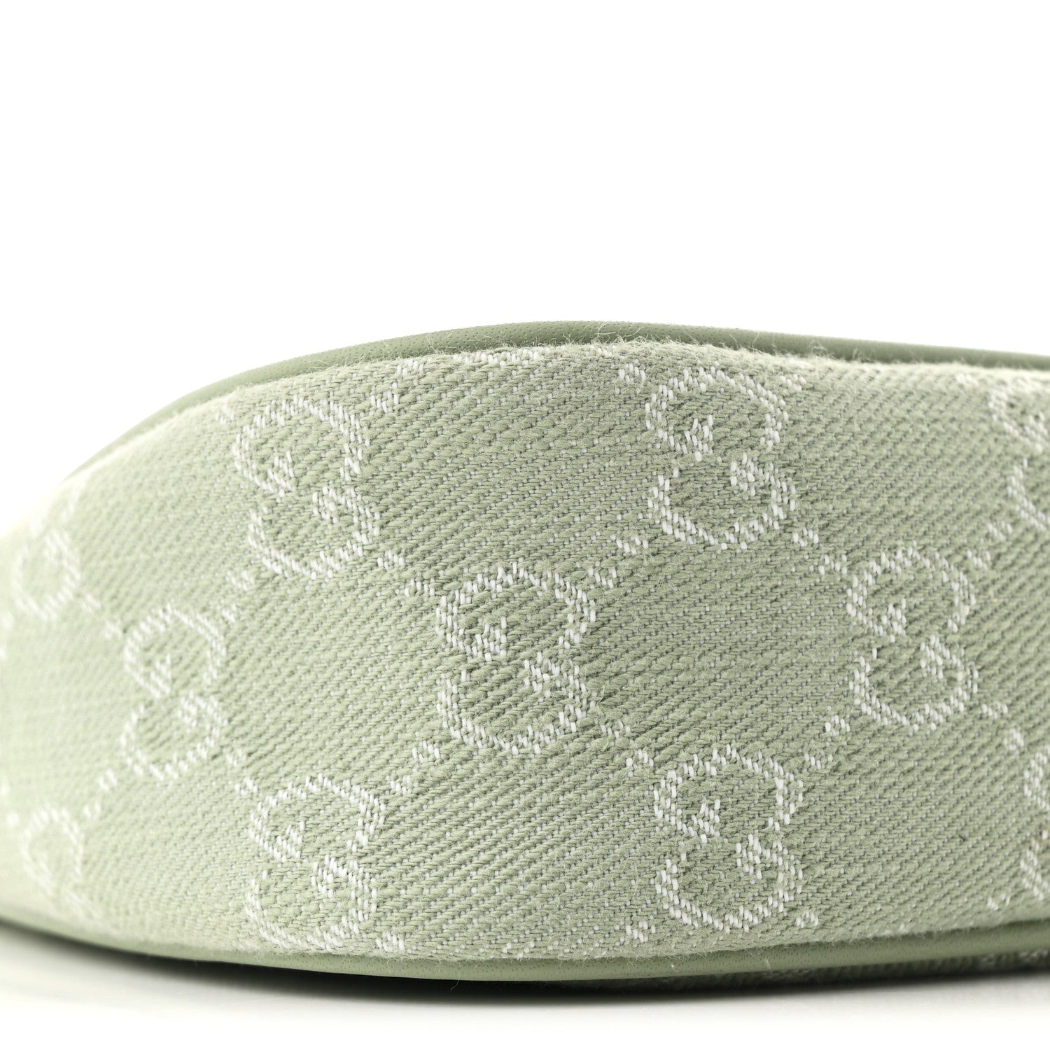 Gucci Denim GG Monogram Calfskin Small Shoulder Bag Pale Green 7 of 9