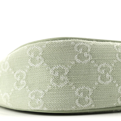Gucci Denim GG Monogram Calfskin Small Shoulder Bag Pale Green 7 of 9