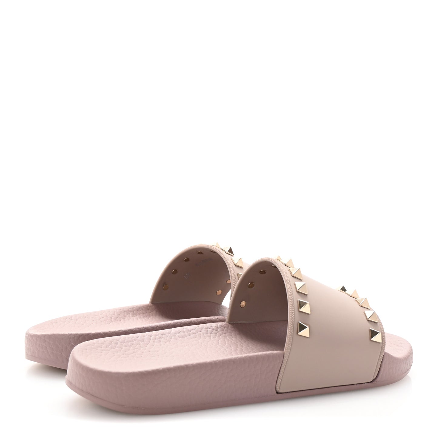 Rubber Rockstud Slide Sandals 37 Poudre