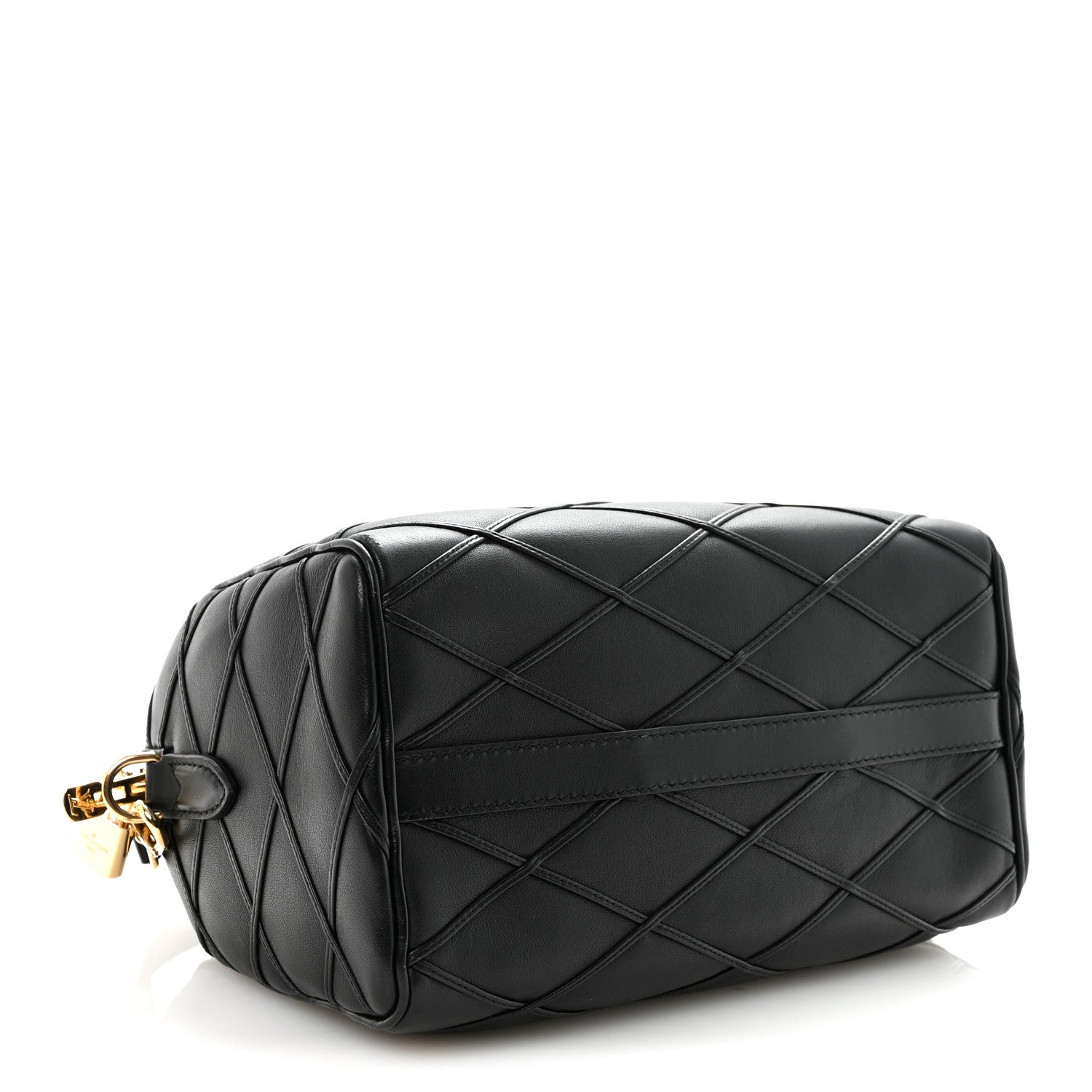 Louis Vuitton Lambskin Malletage Speedy Bandouliere 25 Black 4 of 9