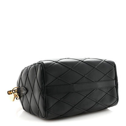 Louis Vuitton Lambskin Malletage Speedy Bandouliere 25 Black 4 of 9