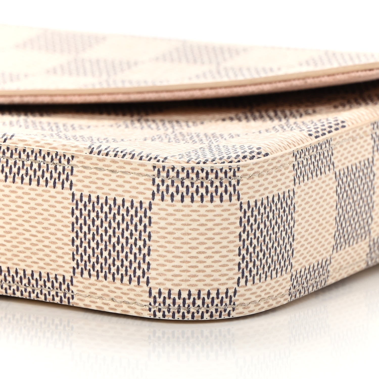 Louis Vuitton Damier Azur Pochette Felicie Chain Wallet Rose Ballerine 12 of 18