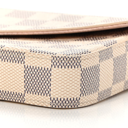 Louis Vuitton Damier Azur Pochette Felicie Chain Wallet Rose Ballerine 12 of 18
