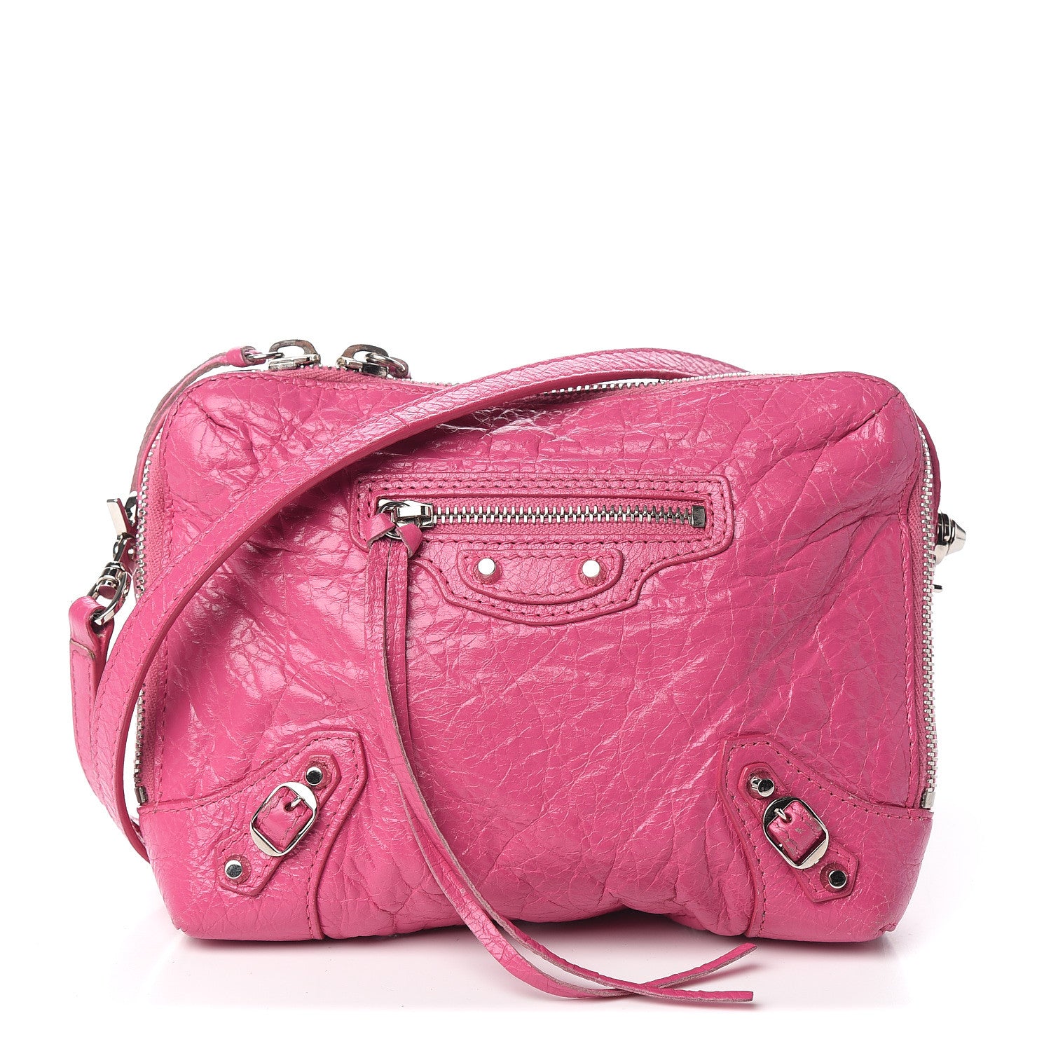 Balenciaga Agneau Arena Classic Silver Hardware XS Reporter Crossbody Rose Flamingo 1 of 11