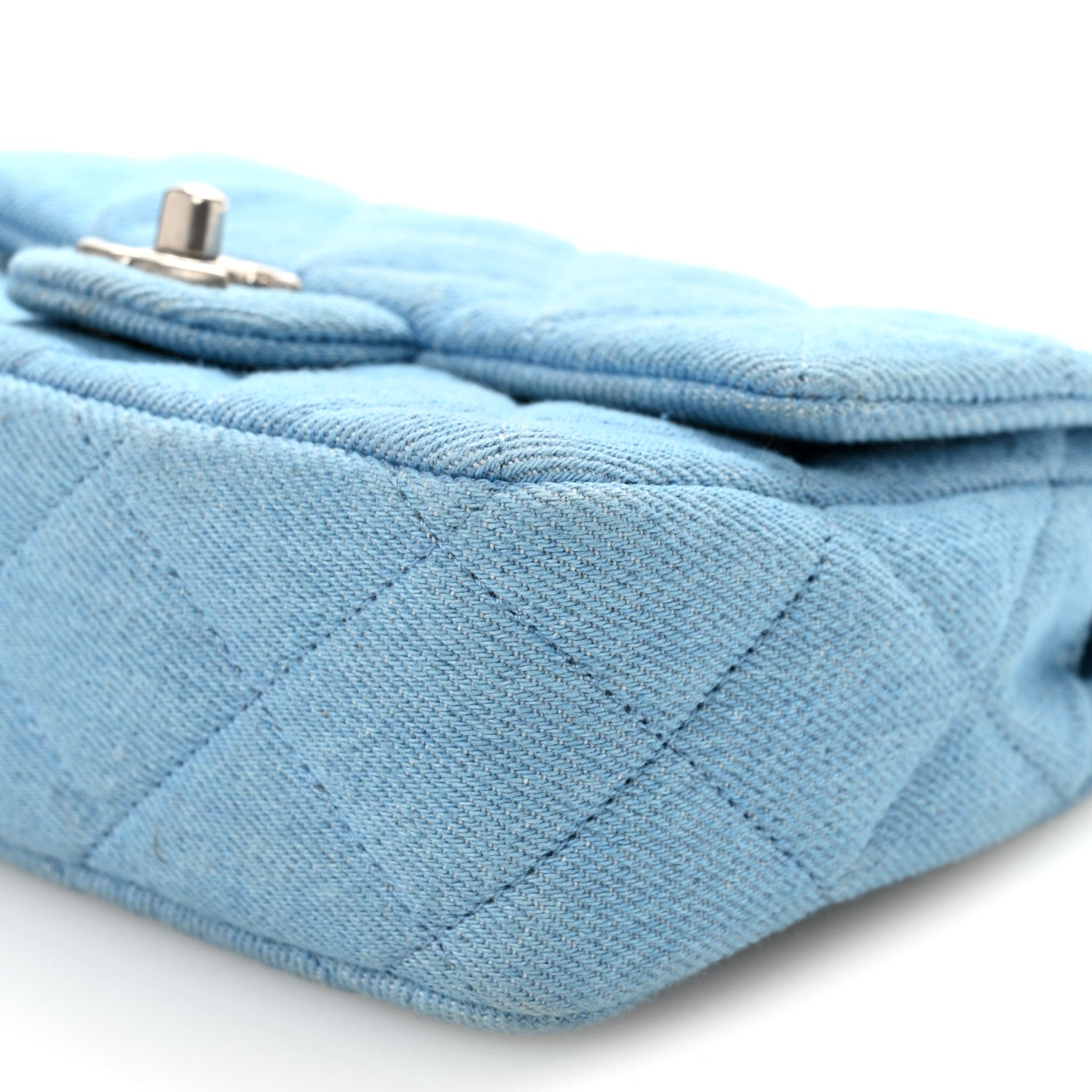 Chanel Denim Quilted Sweetheart Mini Flap Blue 10 of 10