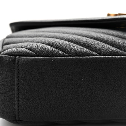 Saint Laurent Sheepskin Matelasse Chevron Monogram Medium College Bag Black 11 of 11
