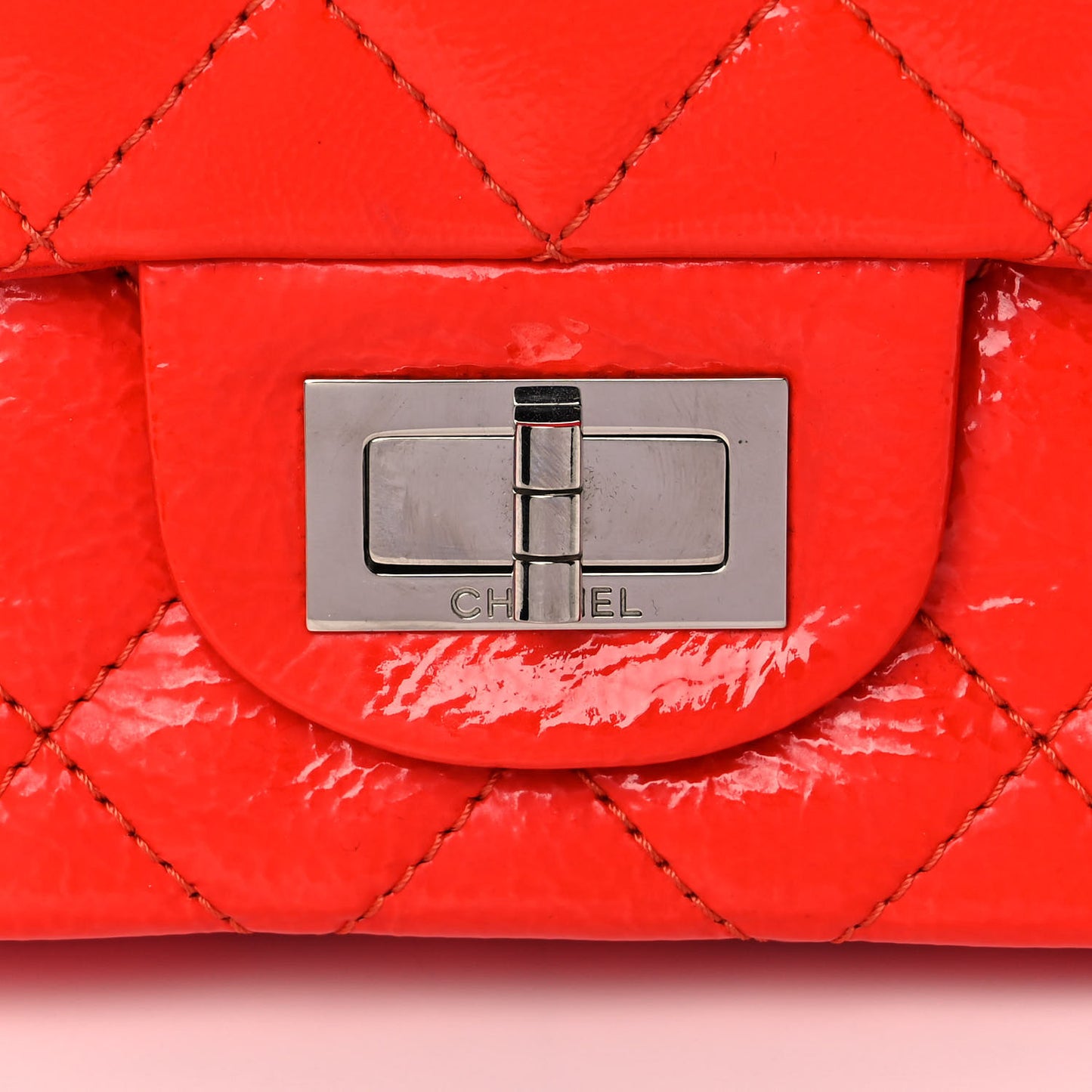 Distressed Patent Quilted 2.55 Reissue 227 Flap Red