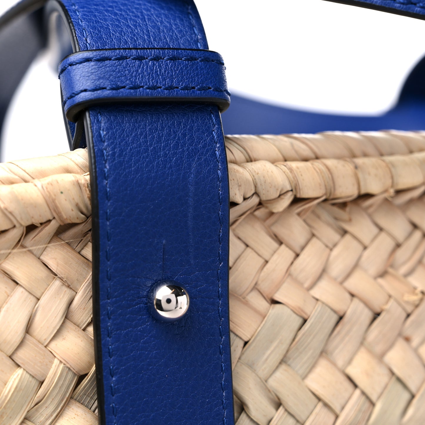 Raffia Basket Tote Bag Cream Multi