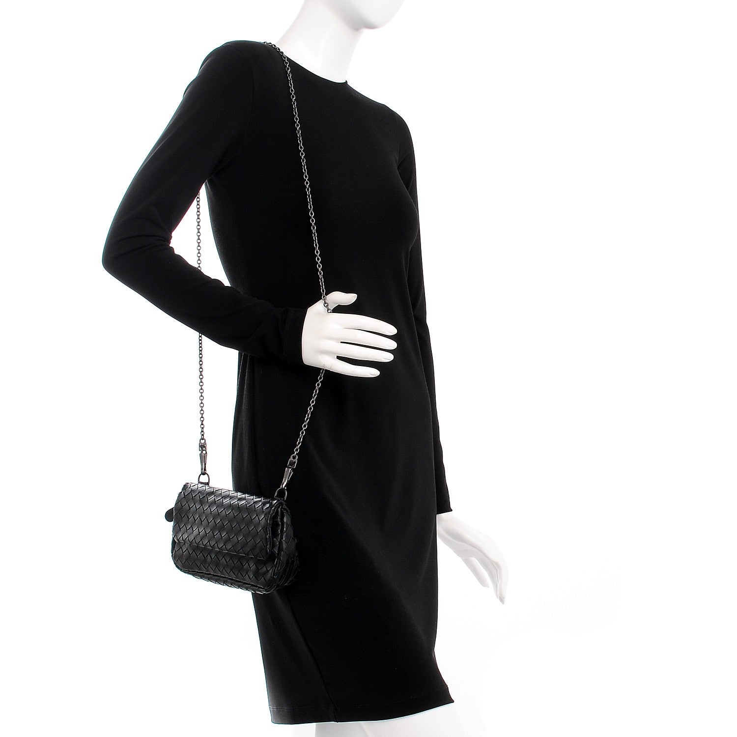 Bottega Veneta Nappa Intrecciato Small Chain Crossbody Black 2 of 8