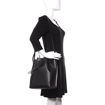 Mansur Gavriel Vegetable Tanned Calfskin Bucket Bag Black Flamma 2 of 11
