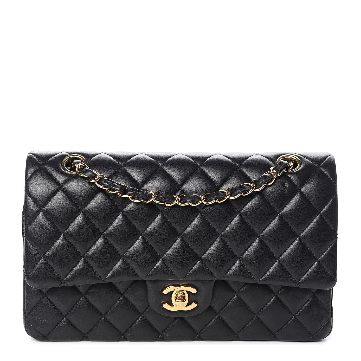 Chanel Lambskin Quilted Medium Double Flap Black 1 of 12