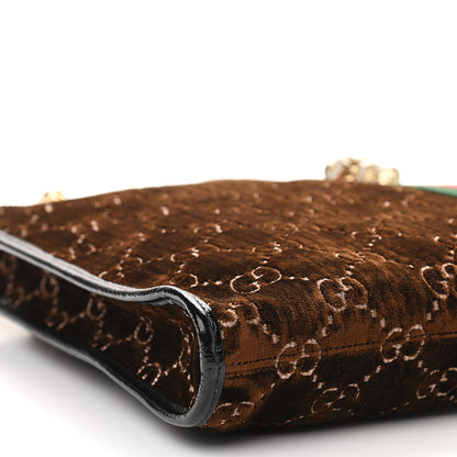 Gucci Velvet GG Monogram Large Rajah Chain Tote Brown 11 of 12