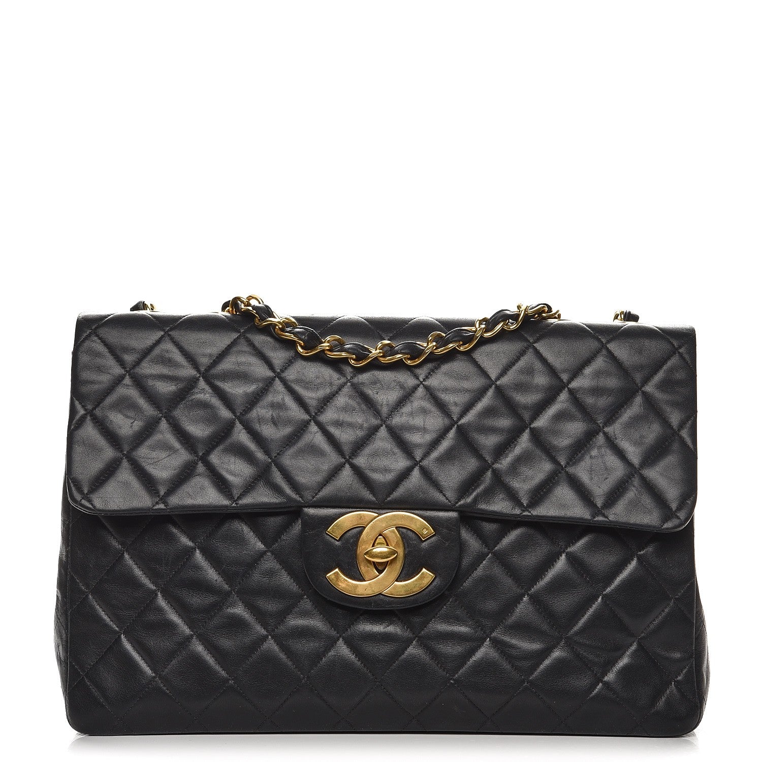 Chanel Lambskin Quilted XL Jumbo Single Flap Black 1 of 11