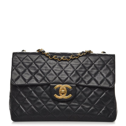 Chanel Lambskin Quilted XL Jumbo Single Flap Black 1 of 11