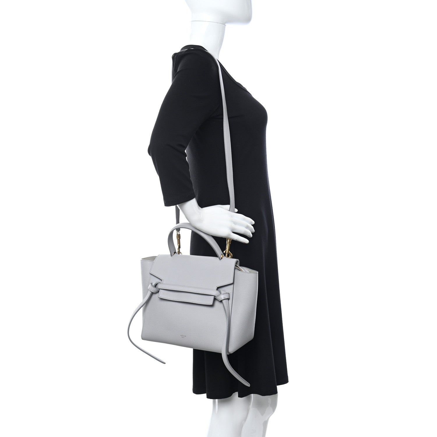 Celine Grained Calfskin Micro Belt Bag Cloud 2 of 12