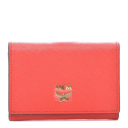 MCM Saffiano Snap Card Wallet Poppy Red 1 of 7
