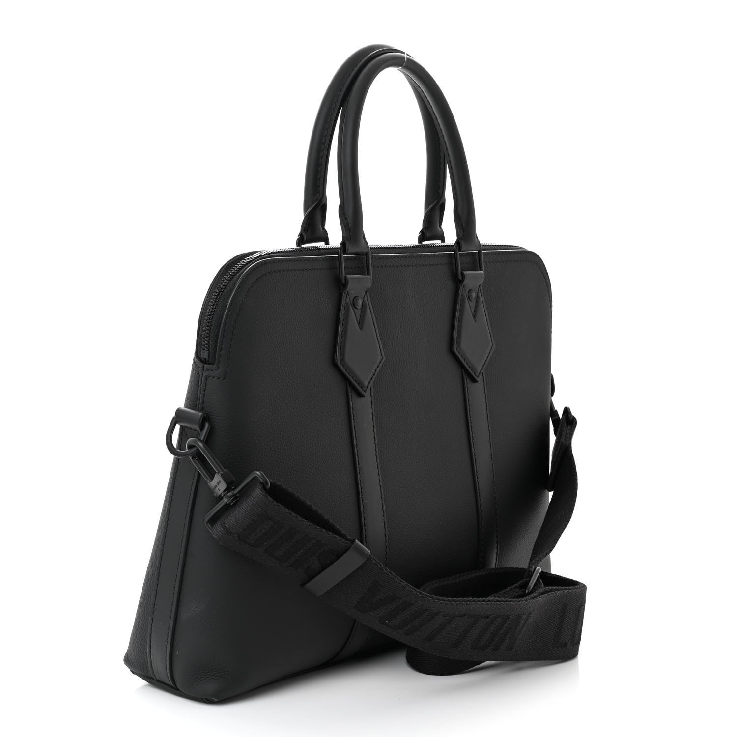 Louis Vuitton Calfskin Aerogram Takeoff Briefcase Black 3 of 10