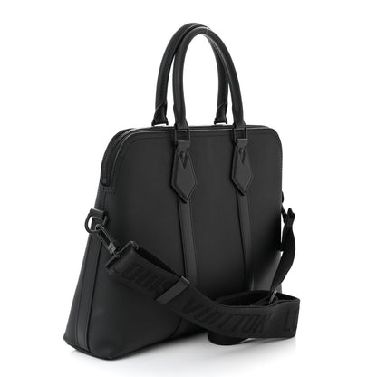 Louis Vuitton Calfskin Aerogram Takeoff Briefcase Black 3 of 10