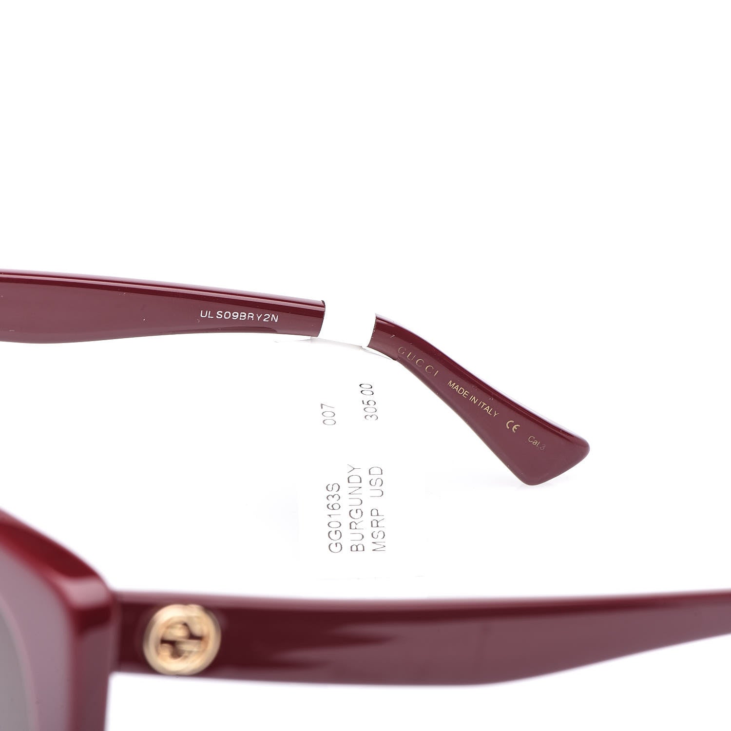 Gucci Cat Eye GG0163S Sunglasses Burgundy 5 of 6