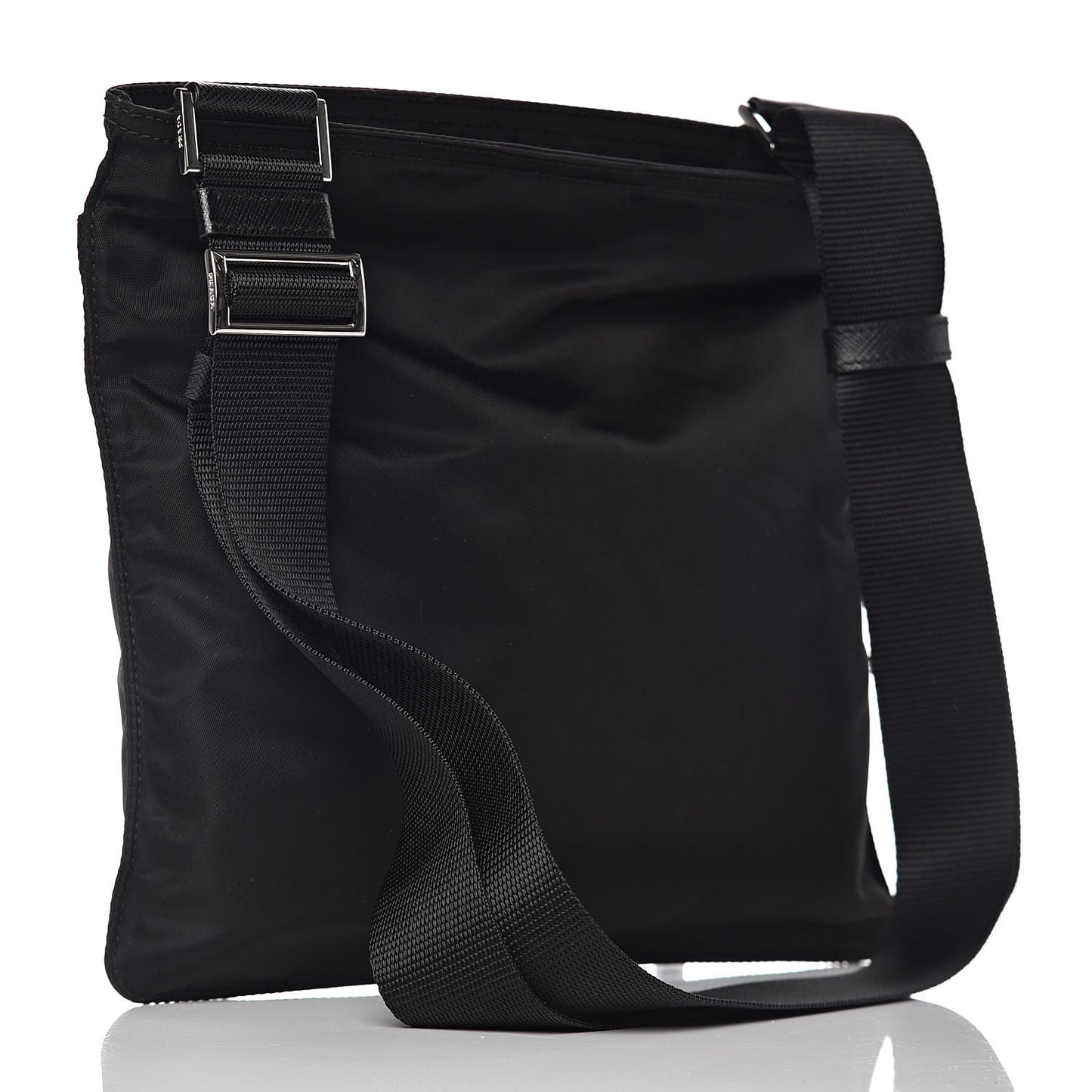 Nylon Vela Flat Messenger Bag Black