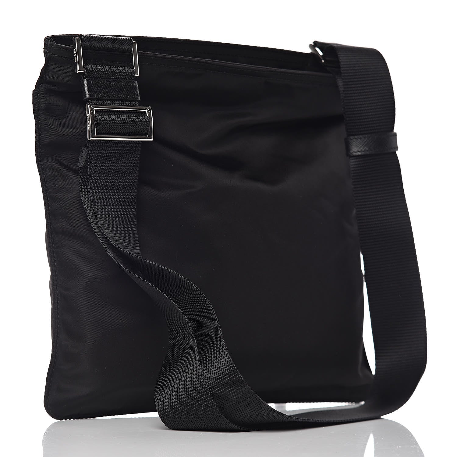 Prada Nylon Vela Flat Messenger Bag Black 3 of 9