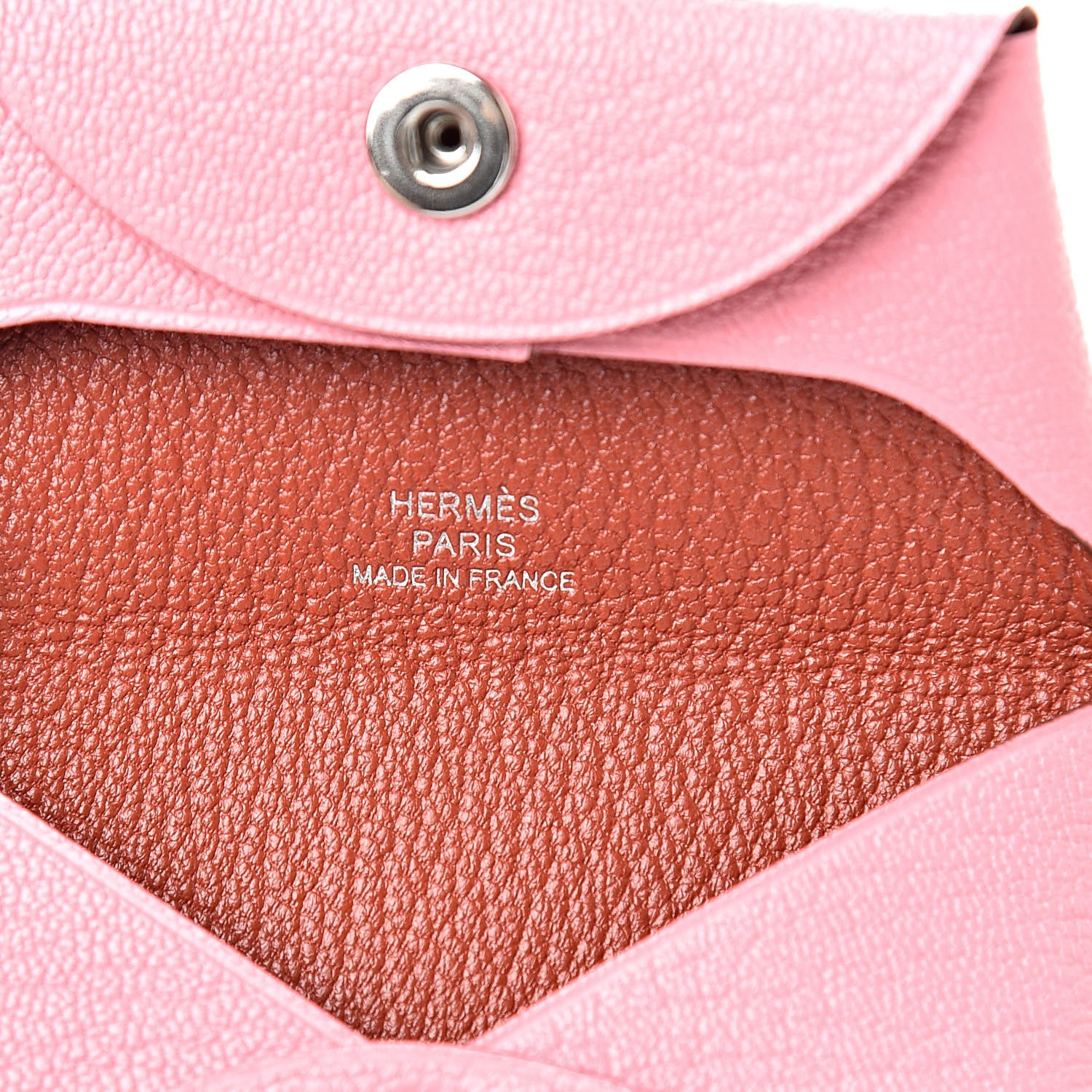 Hermes Chevre Mysore Verso Bastia Coin Purse Rose Confetti Brique 6 of 7