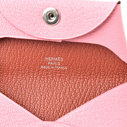Hermes Chevre Mysore Verso Bastia Coin Purse Rose Confetti Brique 6 of 7