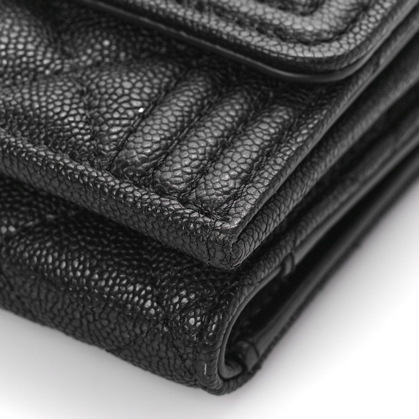 Caviar Quilted Small Boy Flap Wallet Black