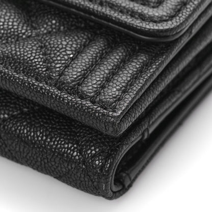 Chanel Caviar Quilted Small Boy Flap Wallet Black 10 of 11