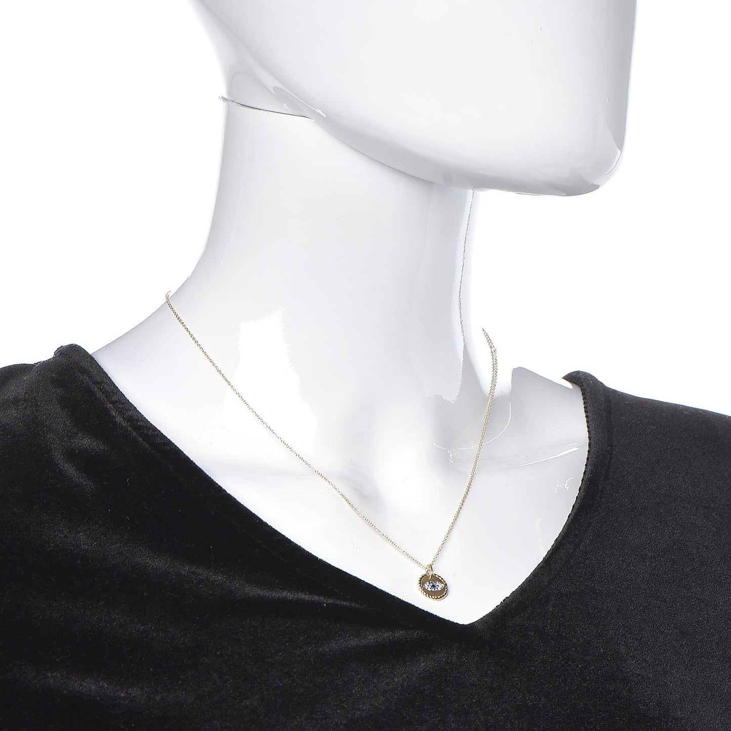 18K Yellow Gold Blue Sapphire Diamond Evil Eye Necklace