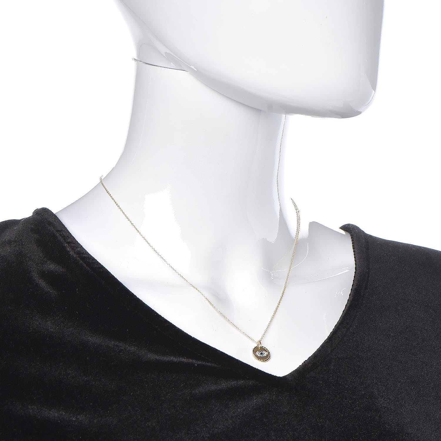 David Yurman 18K Yellow Gold Blue Sapphire Diamond Evil Eye Necklace 2 of 7