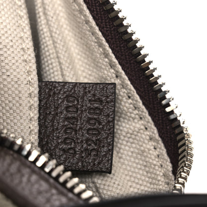 Gucci GG Supreme Monogram Textured Dollar Calfskin Web Small Attache Shoulder Bag Beige Ebony New Acero 7 of 11