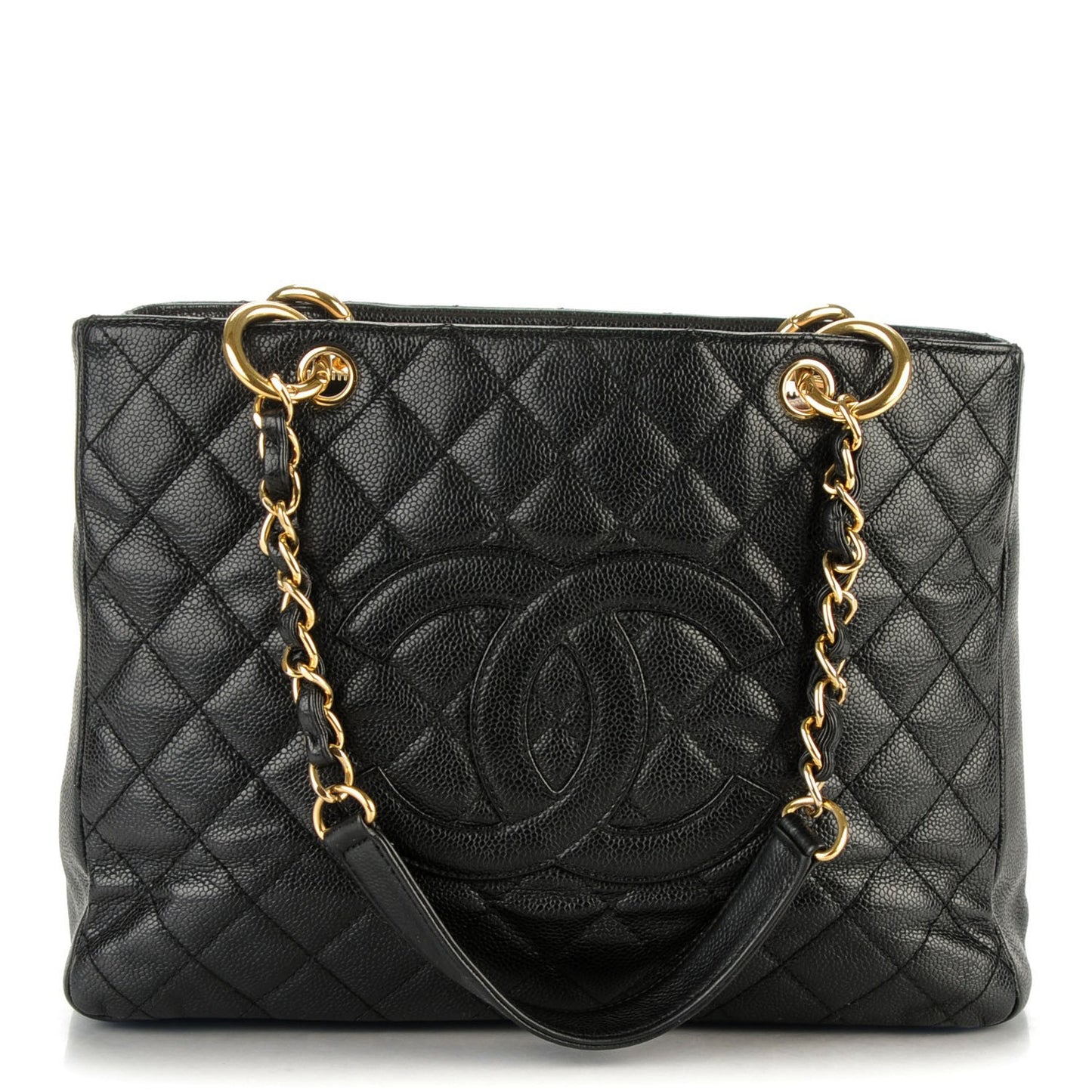 Caviar Quilted Grand Shopping Tote GST Black