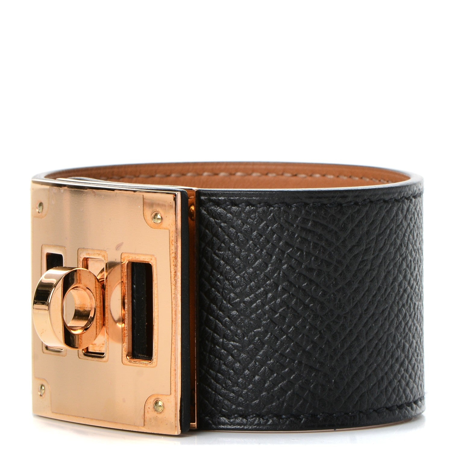 Hermes Epsom Kelly Dog Bracelet Black 1 of 7