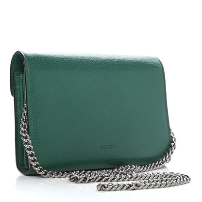 Gucci Calfskin Mini Dionysus Chain Wallet Emerald 3 of 9