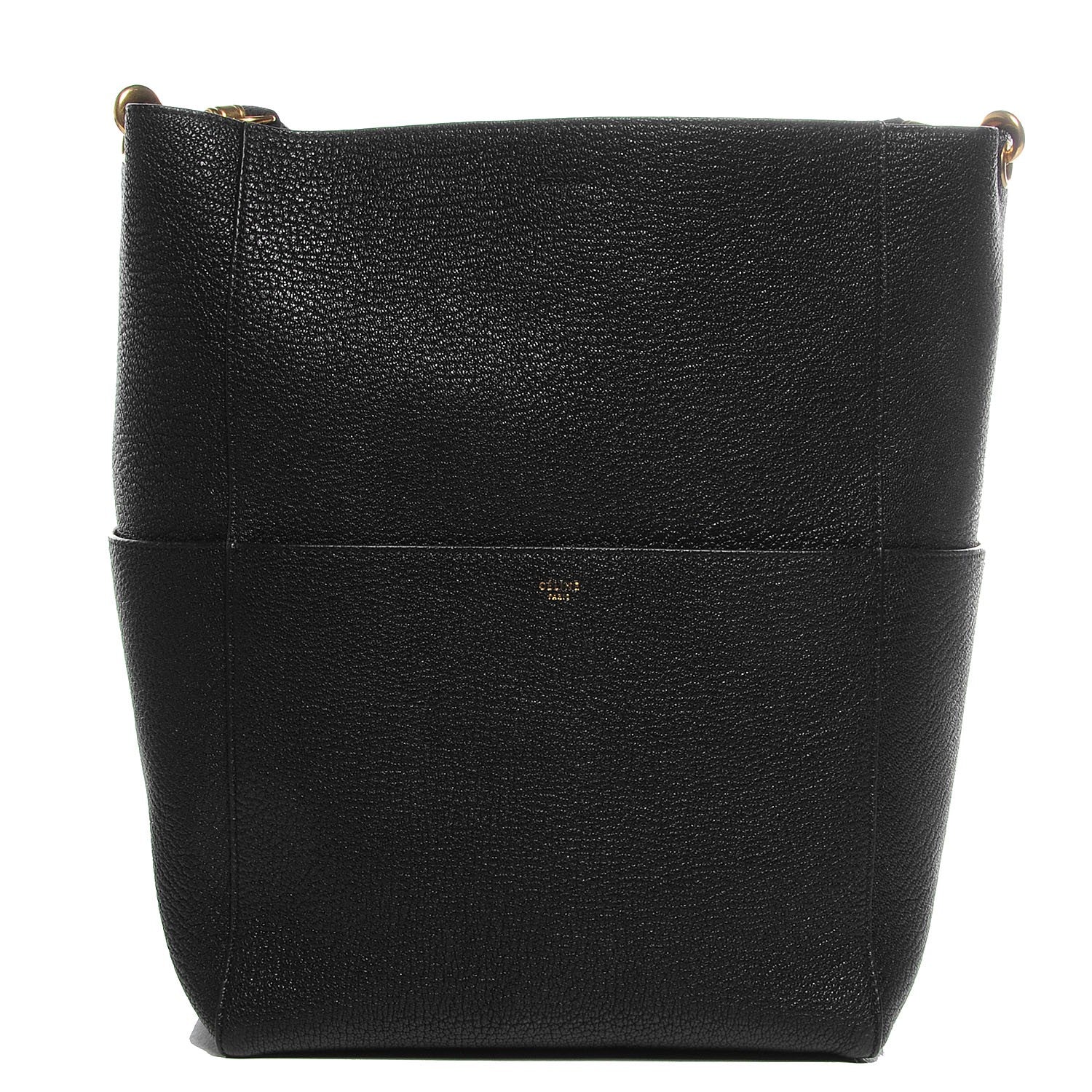 Celine Goatskin Sangle Bucket Bag Black 1 of 8