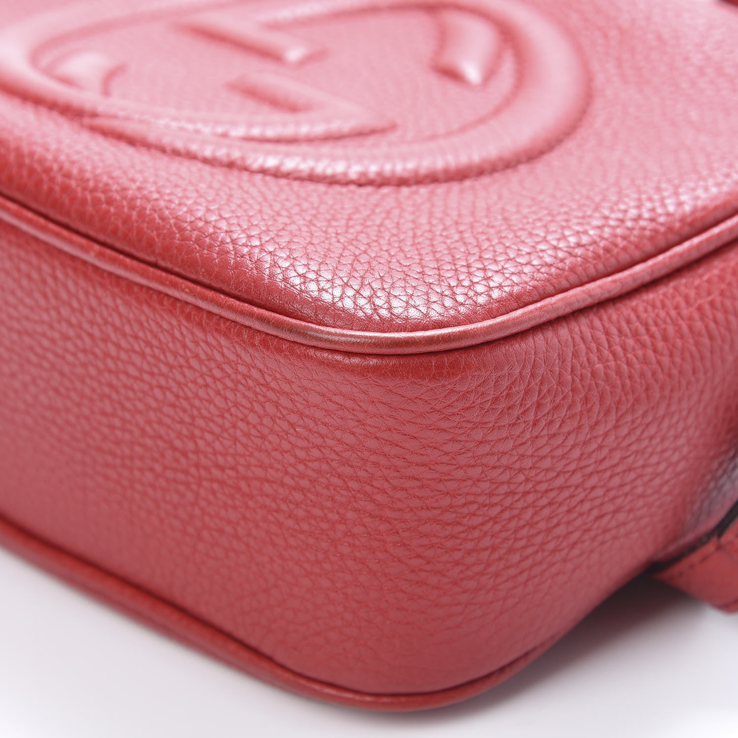 Gucci Pebbled Calfskin Small Soho Disco Bag Tabasco Red 10 of 15