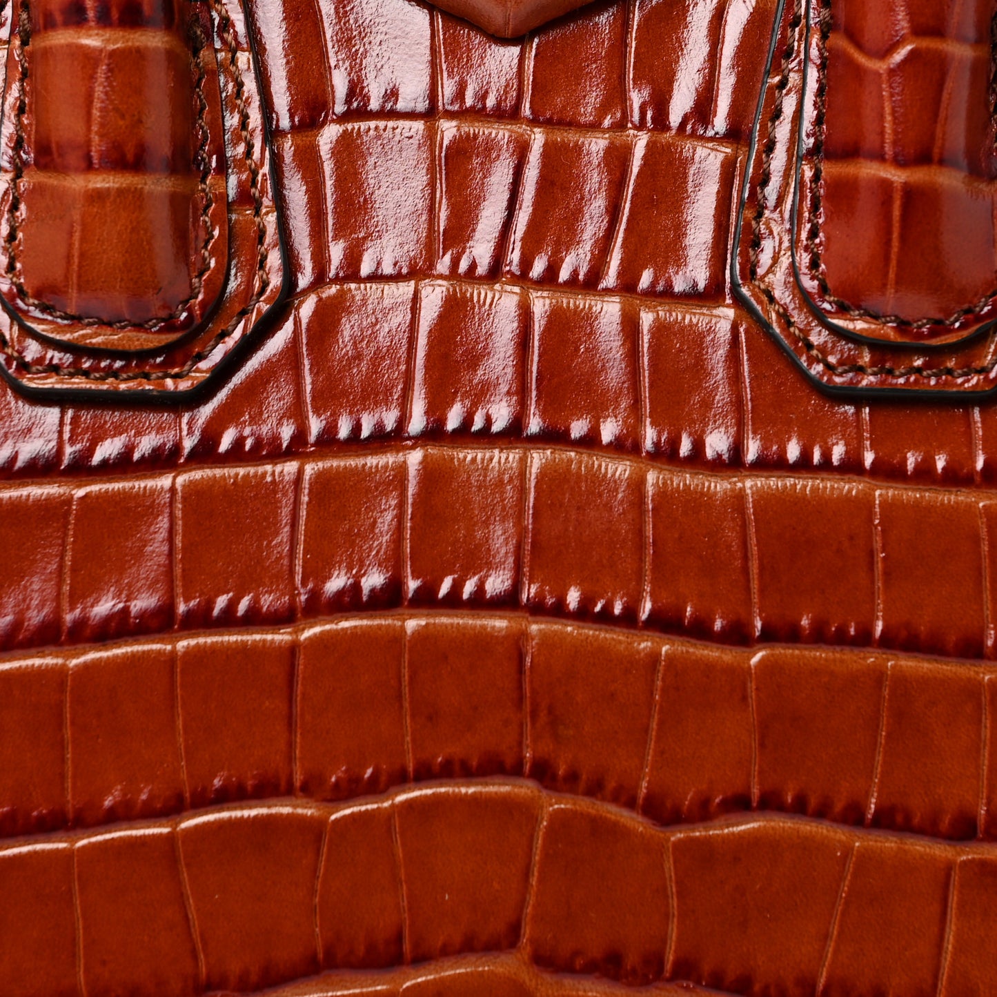 Calfskin Crocodile Embossed Mini Antigona Cognac