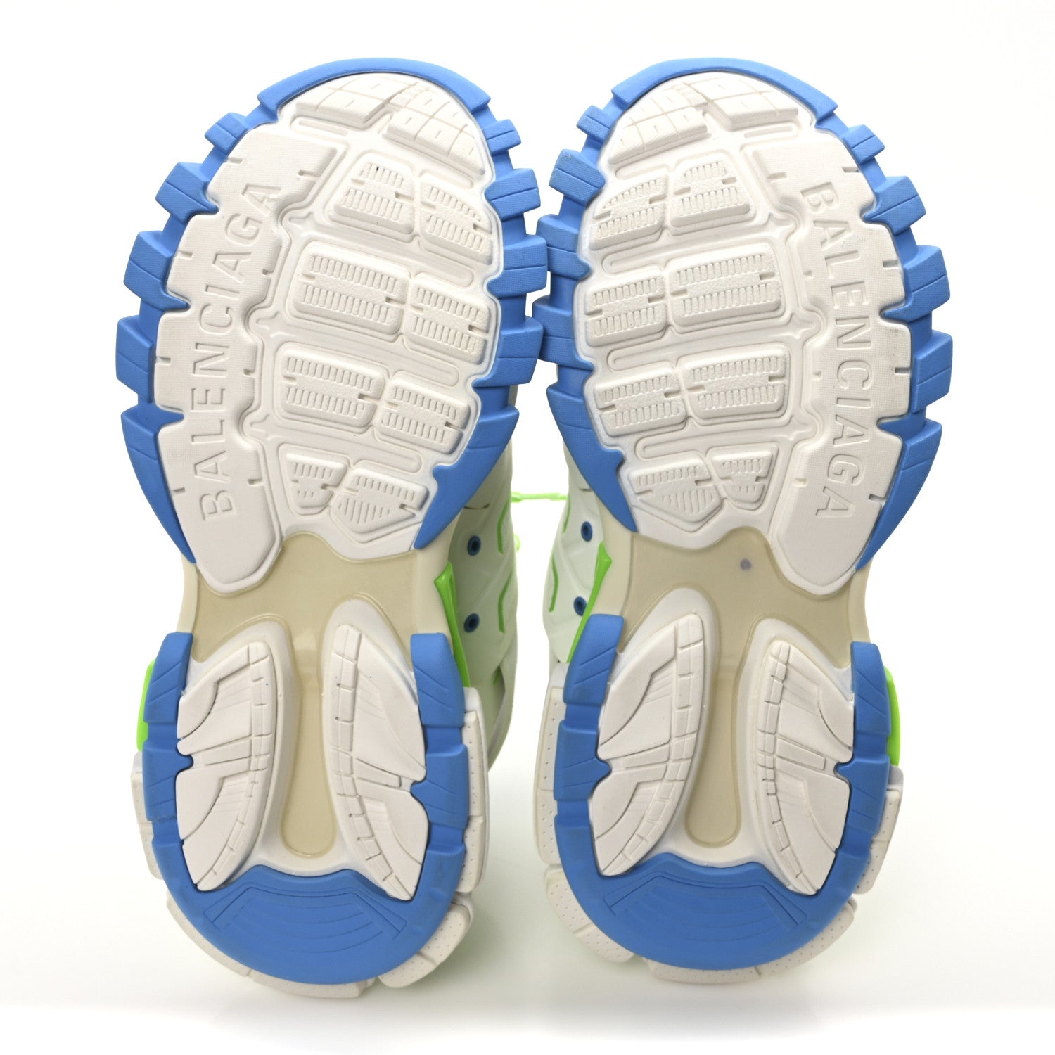 Balenciaga Mesh Nylon Mens Track Sneakers 42 White Green Blue 6 of 9