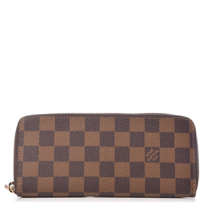 Louis Vuitton Damier Ebene Clemence Wallet Rose Ballerine 1 of 7